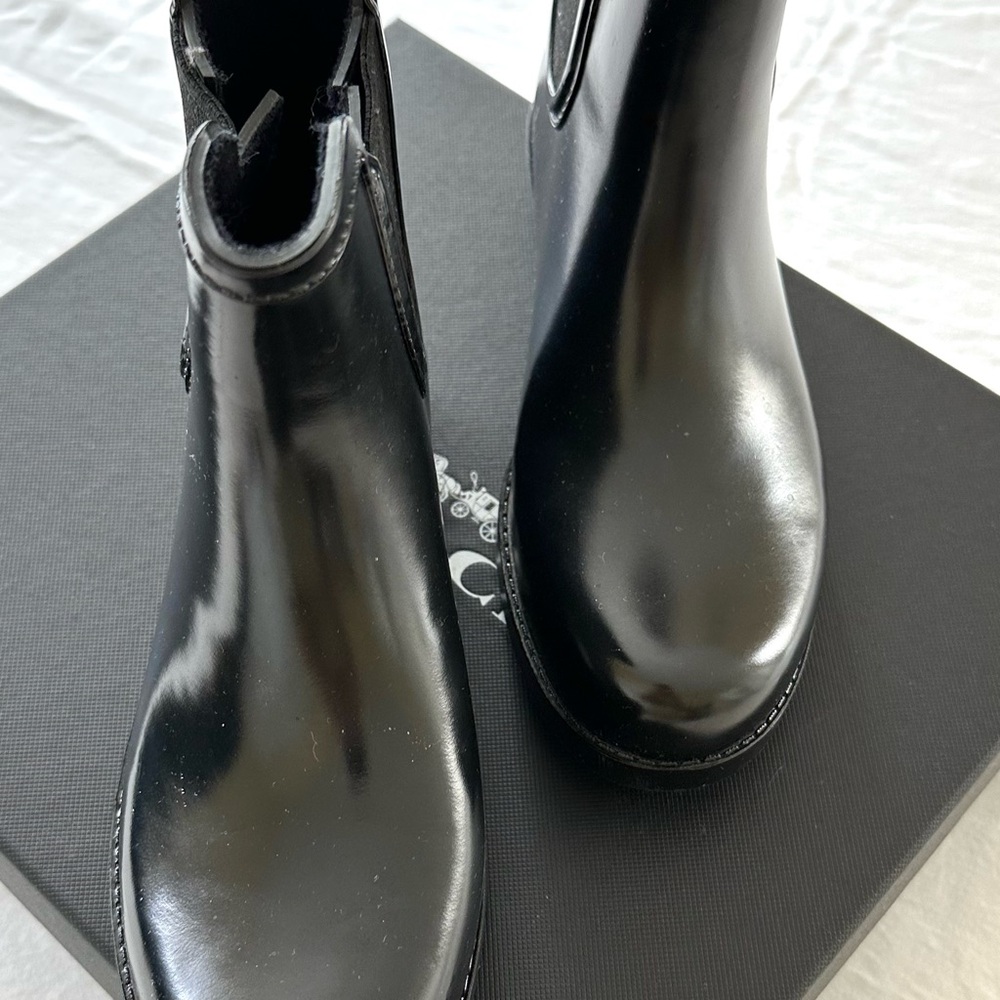 Coach Tyler Shiny Ankle Rubber Boots